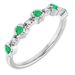 14K White Natural Emerald & .04 CTW Natural Diamond Stackable Ring